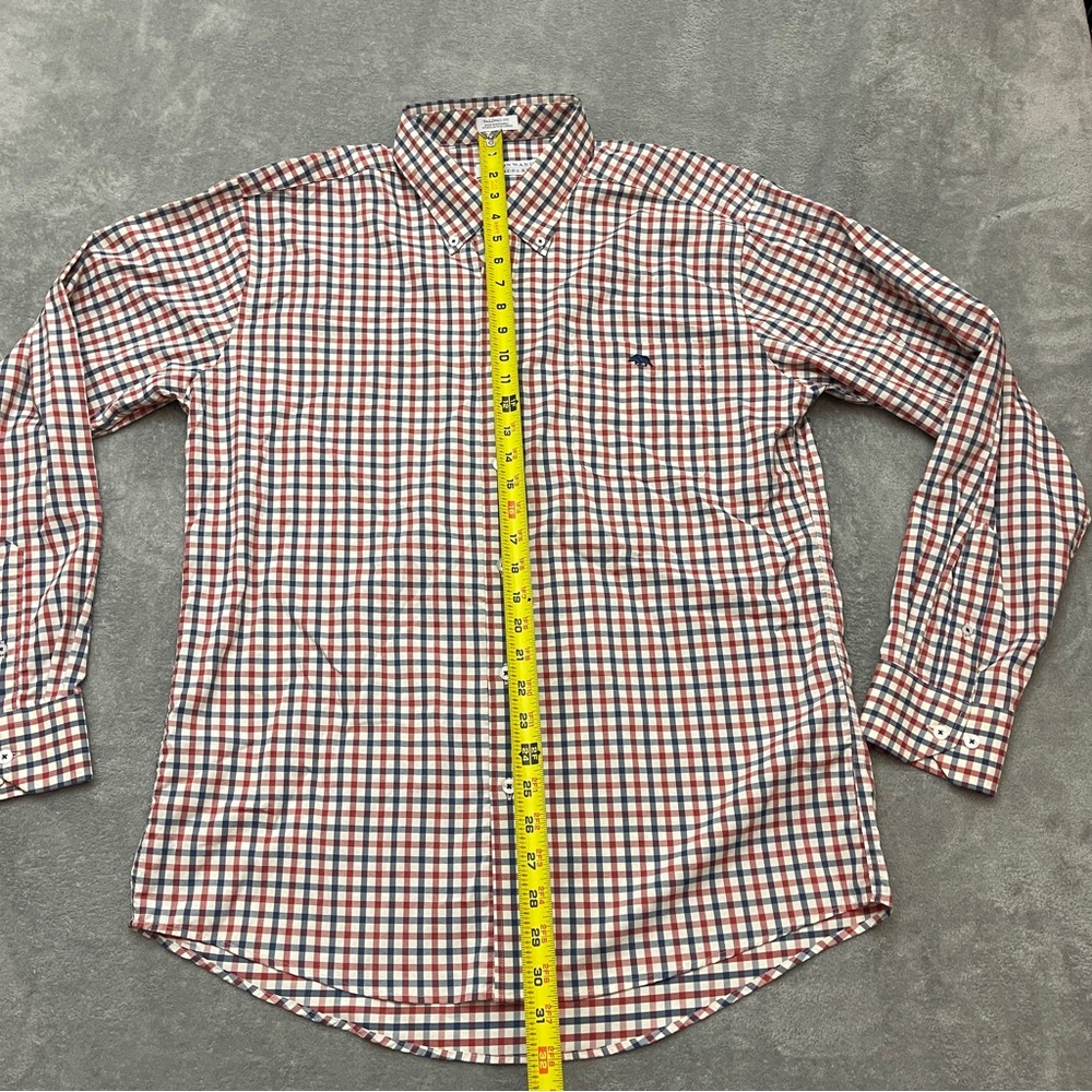Classic Red and Blue Plaid Men's Casual Shirt - Picture 4 of 7